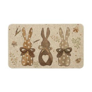Happy Easter Rabbit Carrots Doormat - 17x29 Inch