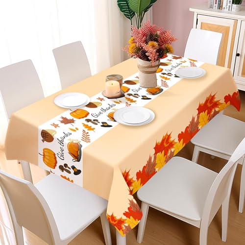 Thanksgiving Disposable Tablecloths - 3 Pack, Autumn Decor