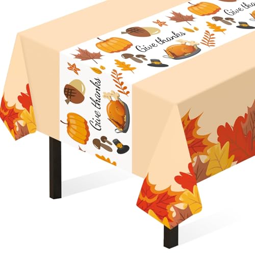 Thanksgiving Disposable Tablecloths - 3 Pack, Autumn Decor