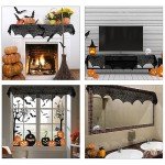 Black Lace Spiderweb Fireplace Mantle Scarf Cover