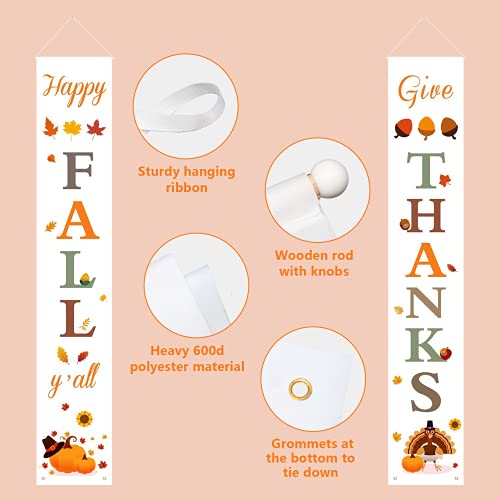 Happy Fall & Give Thanks Porch Banner Decor
