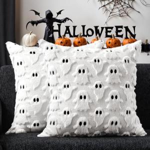 Ghost-Themed 18x18" Halloween Pillow Cover Set
