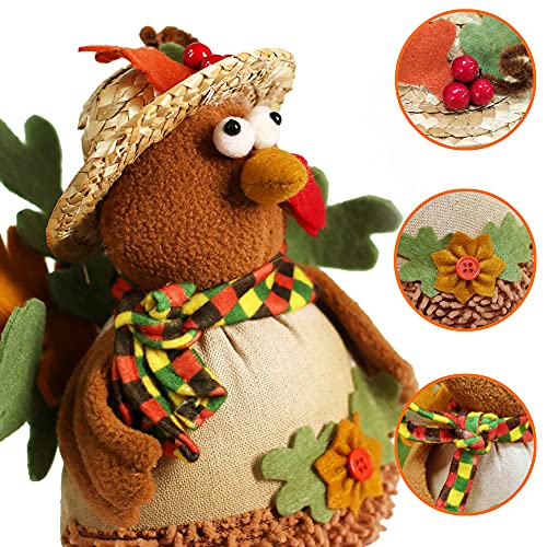 Handmade Stuffed Turkey Couple for Thanksgiving Decor