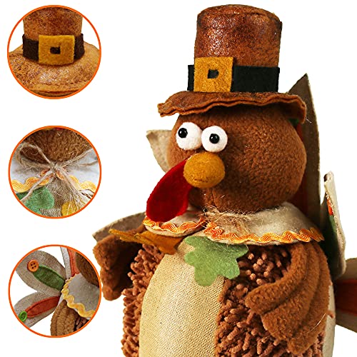 Handmade Stuffed Turkey Couple for Thanksgiving Decor