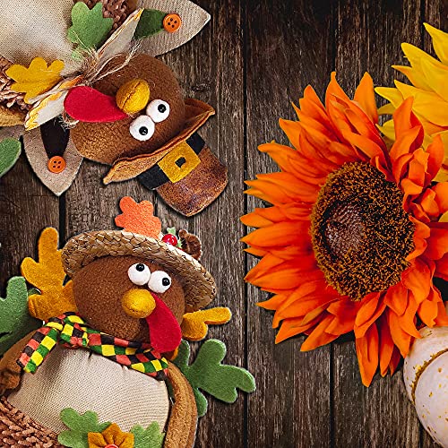 Handmade Stuffed Turkey Couple for Thanksgiving Decor