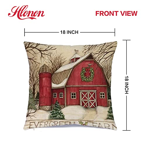 Set of 4 Christmas Pillow Covers 18 x 18