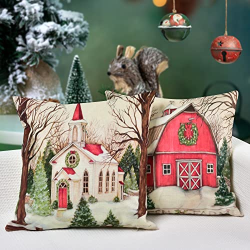 Set of 4 Christmas Pillow Covers 18 x 18