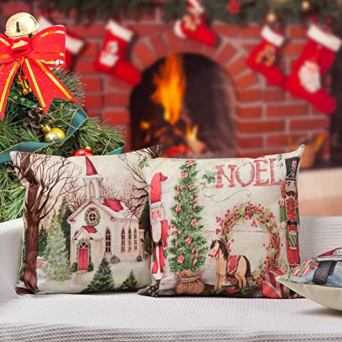 Set of 4 Christmas Pillow Covers 18 x 18