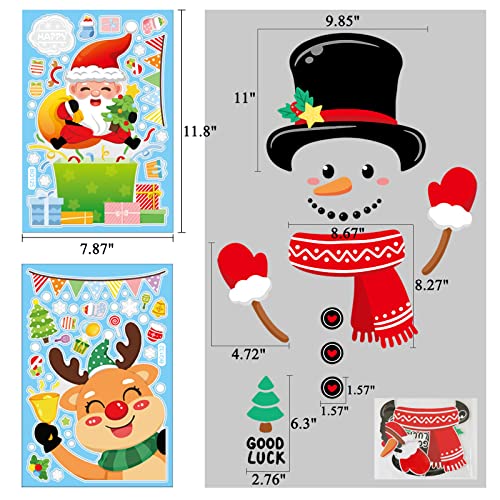 Festive Snowman Refrigerator Magnets - Set of 14