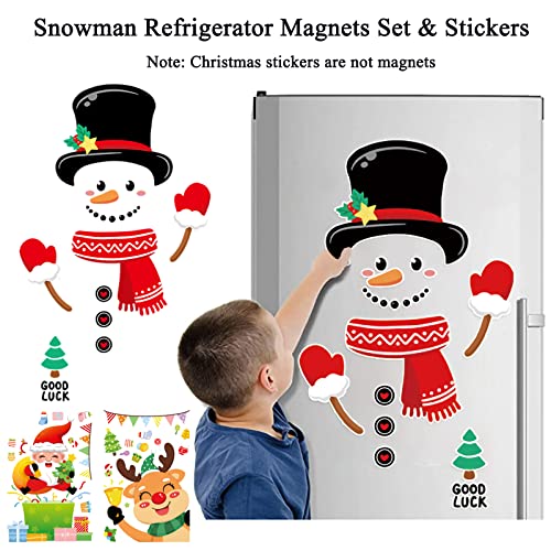 Festive Snowman Refrigerator Magnets - Set of 14