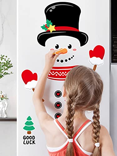 Festive Snowman Refrigerator Magnets - Set of 14