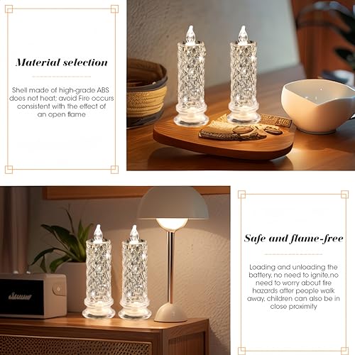 Romantic LED Flameless Candles with Rose Halo