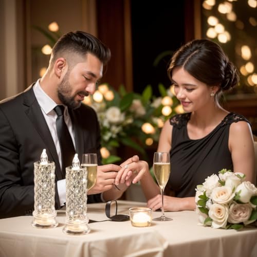 Romantic LED Flameless Candles with Rose Halo