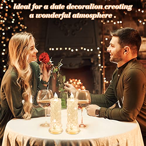 Romantic LED Flameless Candles with Rose Halo