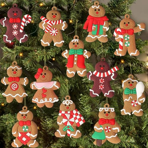 12-Pack Gingerbread Man Christmas Tree Ornaments