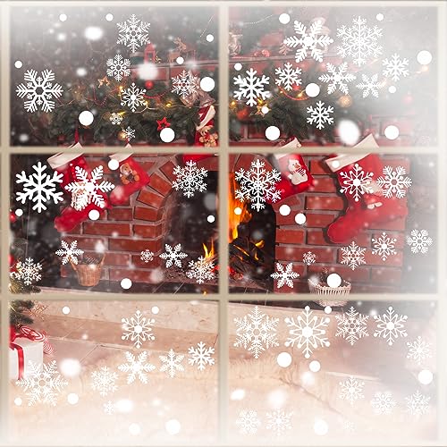 321PCS Snowflake Window Clings for Holiday Cheer