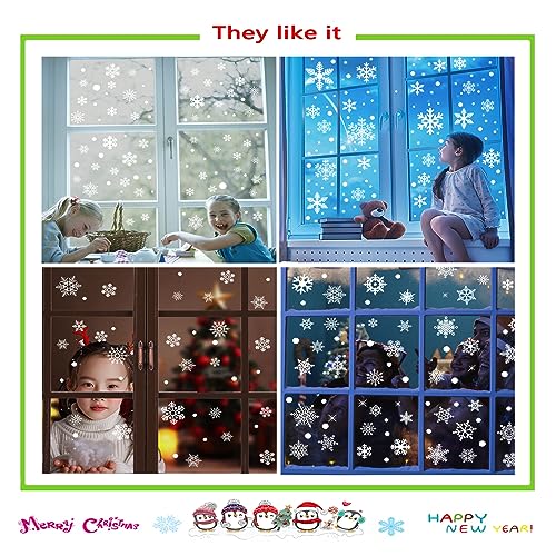 321PCS Snowflake Window Clings for Holiday Cheer