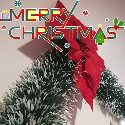 50 Feet Green Snowy Christmas Garland Streamers