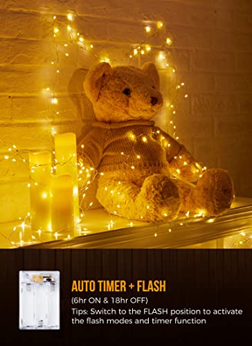 10ft Waterproof Warm White Fairy Lights - 120 LEDs