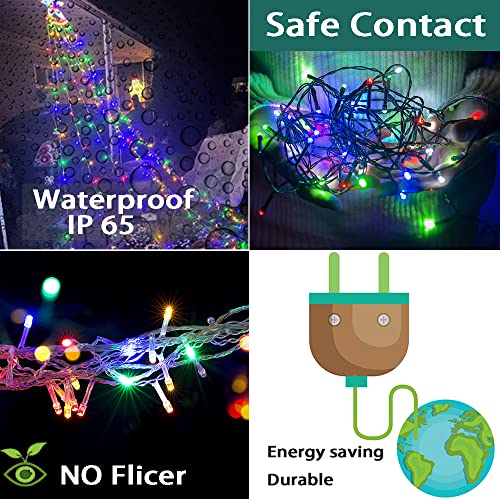 Multicolor 12.6ft 350LED Outdoor Christmas Lights