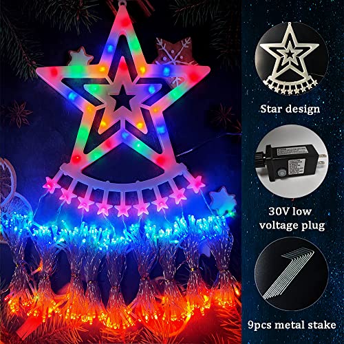 Multicolor 12.6ft 350LED Outdoor Christmas Lights