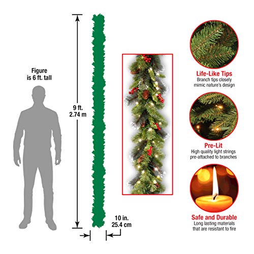 Pre-Lit Crestwood Spruce Christmas Garland with Lights