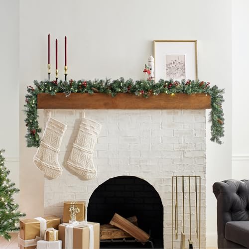 Pre-Lit Crestwood Spruce Christmas Garland with Lights