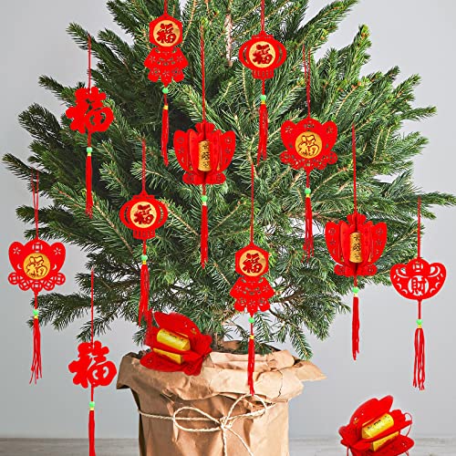 36 Chinese New Year Hanging Ornaments - Red Knots