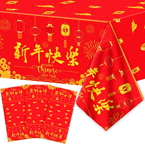 3-Piece Dragon Tablecloth Set for Lunar New Year