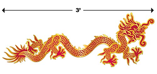 Beistle Red and Gold Dragon Cutout Decoration