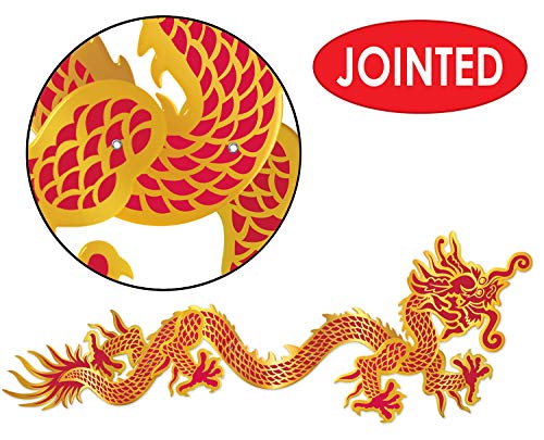 Beistle Red and Gold Dragon Cutout Decoration
