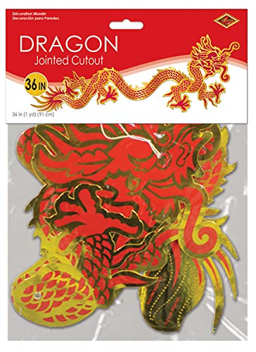 Beistle Red and Gold Dragon Cutout Decoration
