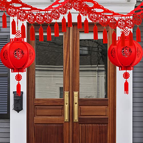 Chinese New Year Red Lantern Garland Set