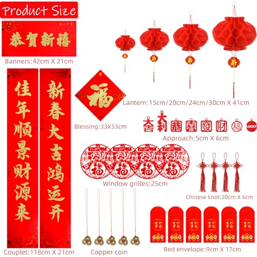 47 Pcs Lunar New Year Decorations 2024 Set