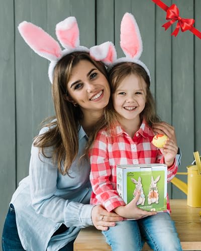 Hand-Painted Easter Bunny Figurines with Carrots