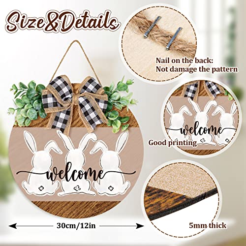 Rustic Easter Bunny Welcome Wooden Hanging Sign
