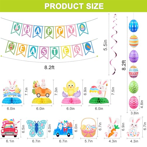 Happy Easter Banner & Bunny Garland Decorations