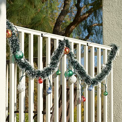 50 Feet Green Snowy Christmas Garland Streamers