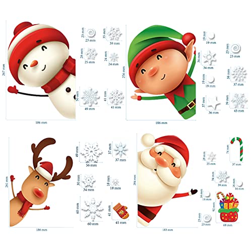 82PCS Christmas Snowflake Window Clings Decorations