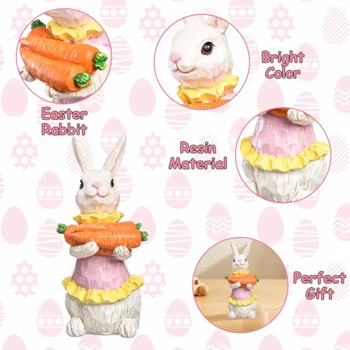 3PCS Easter Bunny Gnomes Resin Figurines Set