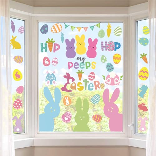Reusable Easter Bunny Window Clings - 9 Sheets