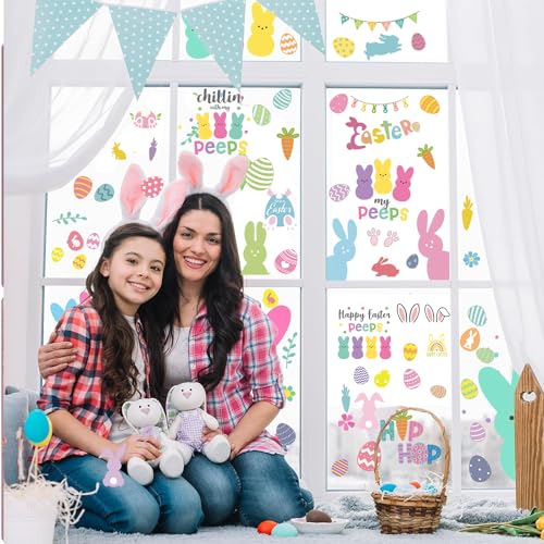 Reusable Easter Bunny Window Clings - 9 Sheets