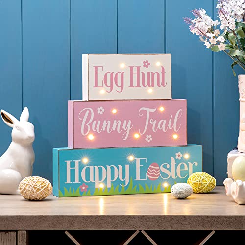 Colorful LED Easter Bunny Sign for Holiday Decor