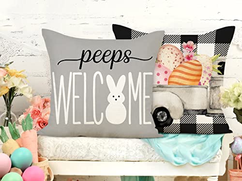 Easter Throw Pillow Covers Set of 4