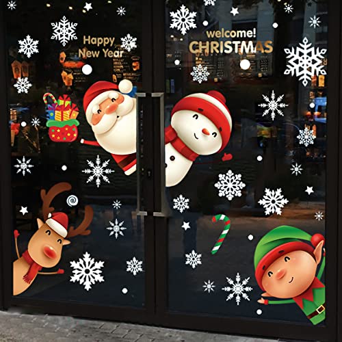 82PCS Christmas Snowflake Window Clings Decorations