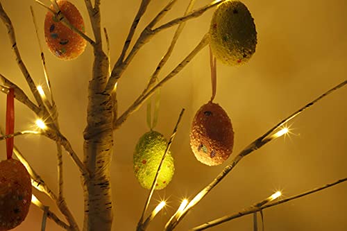 24" Pre-lit White Birch Tree with Easter Eggs