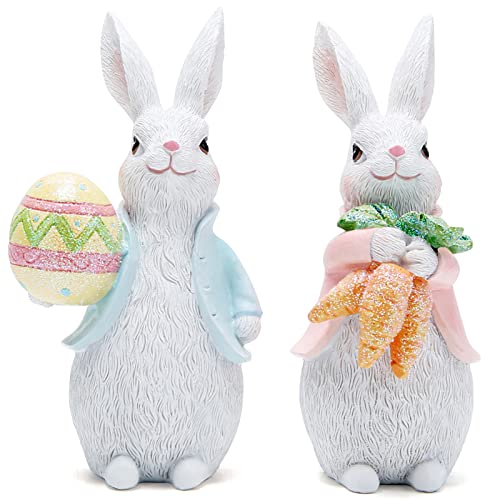 Spring Easter Bunny Figurines for Home Decor