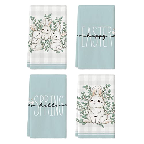 Buffalo Plaid Easter Bunny Kitchen Towel Set