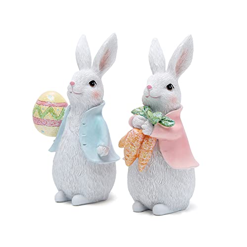 Spring Easter Bunny Figurines for Home Decor