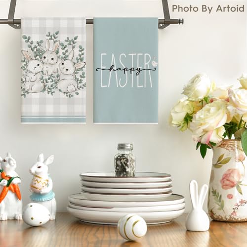 Buffalo Plaid Easter Bunny Kitchen Towel Set